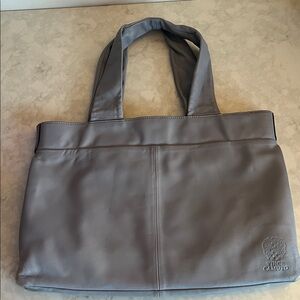 Vince Camuto Smooth Leather Tote - Brant ~ Good Grey holds 13” laptop